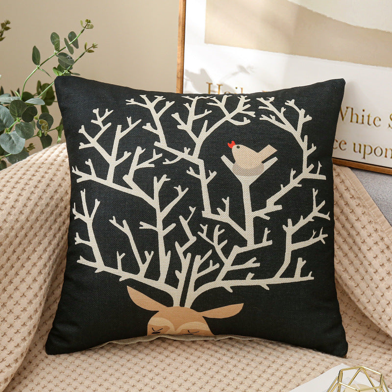 Fabric Decoration Supplies Car Gift Linen Printed Pillows Bedside Cushion Couch Pillow - Mubimart -  