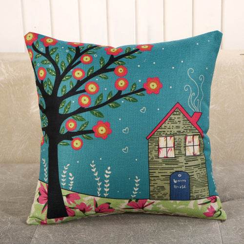 Fabric Decoration Supplies Car Gift Linen Printed Pillows Bedside Cushion Couch Pillow - Mubimart