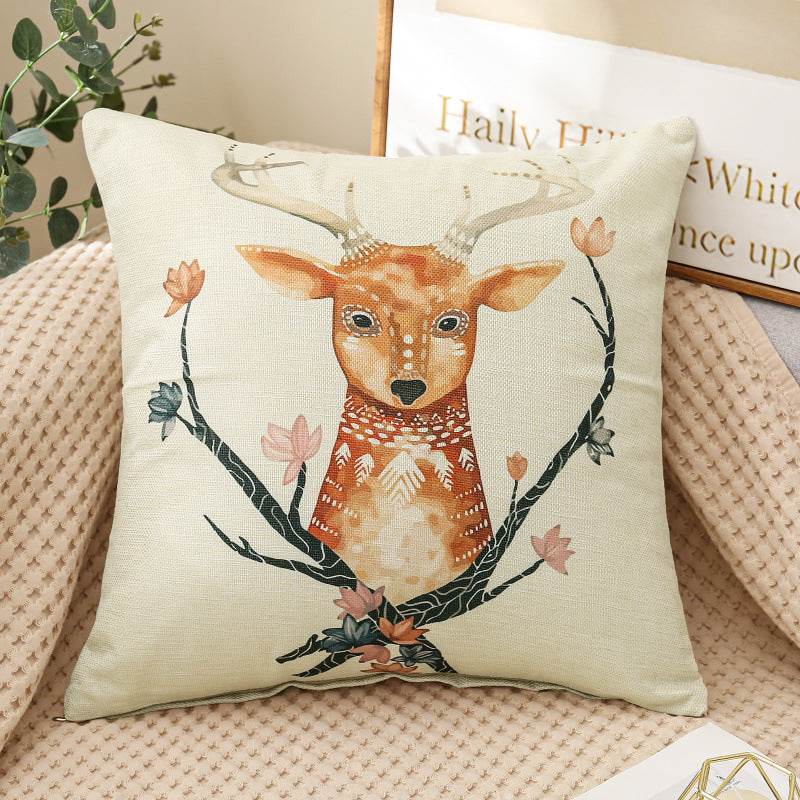 Fabric Decoration Supplies Car Gift Linen Printed Pillows Bedside Cushion Couch Pillow - Mubimart