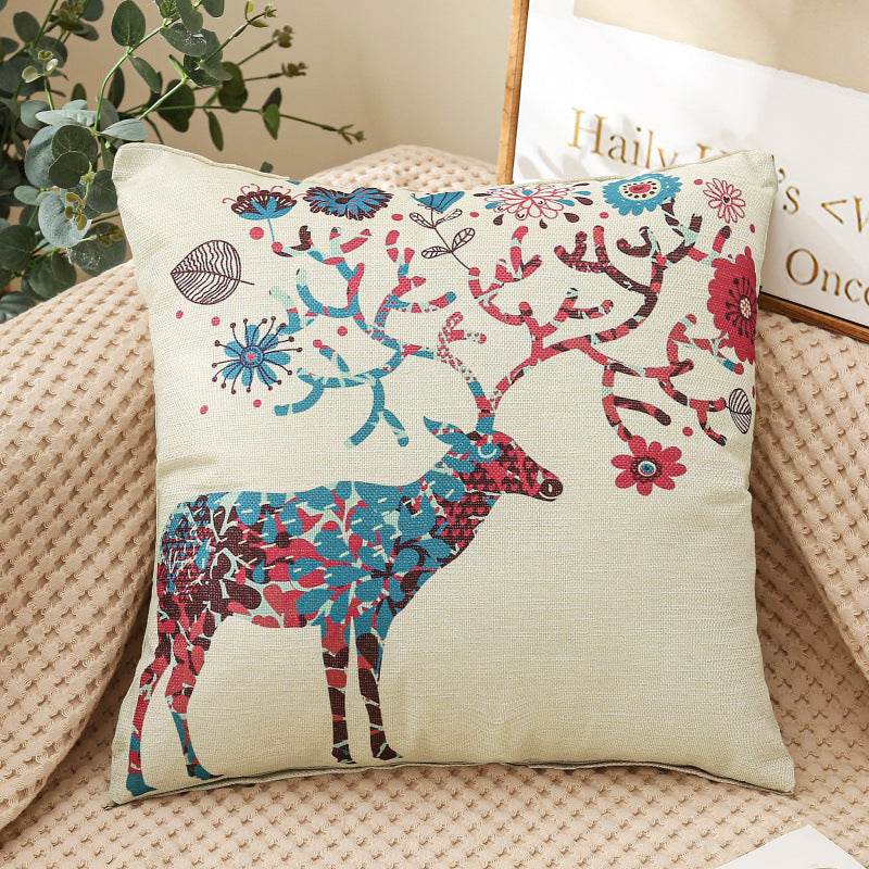 Fabric Decoration Supplies Car Gift Linen Printed Pillows Bedside Cushion Couch Pillow - Mubimart