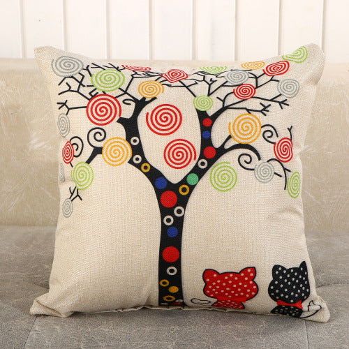 Fabric Decoration Supplies Car Gift Linen Printed Pillows Bedside Cushion Couch Pillow - Mubimart -  