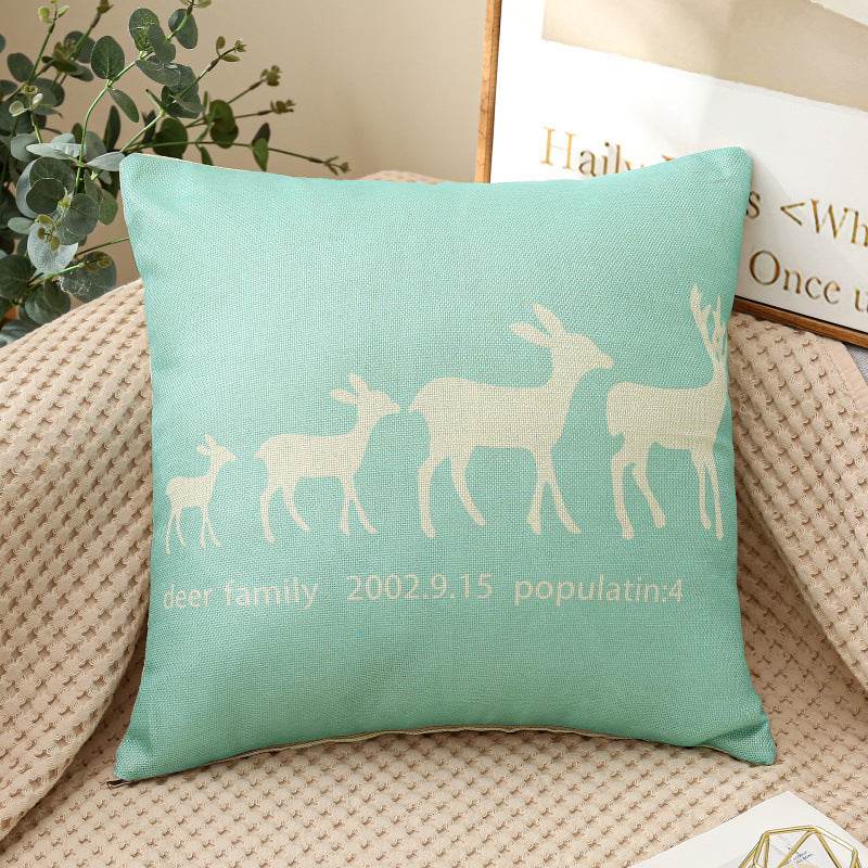 Fabric Decoration Supplies Car Gift Linen Printed Pillows Bedside Cushion Couch Pillow - Mubimart