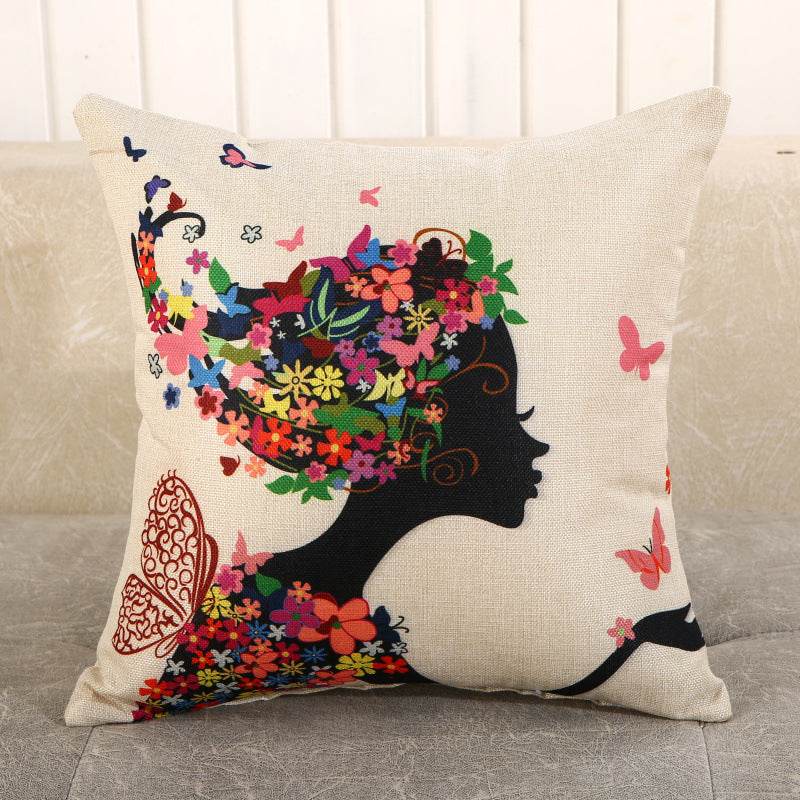 Fabric Decoration Supplies Car Gift Linen Printed Pillows Bedside Cushion Couch Pillow - Mubimart