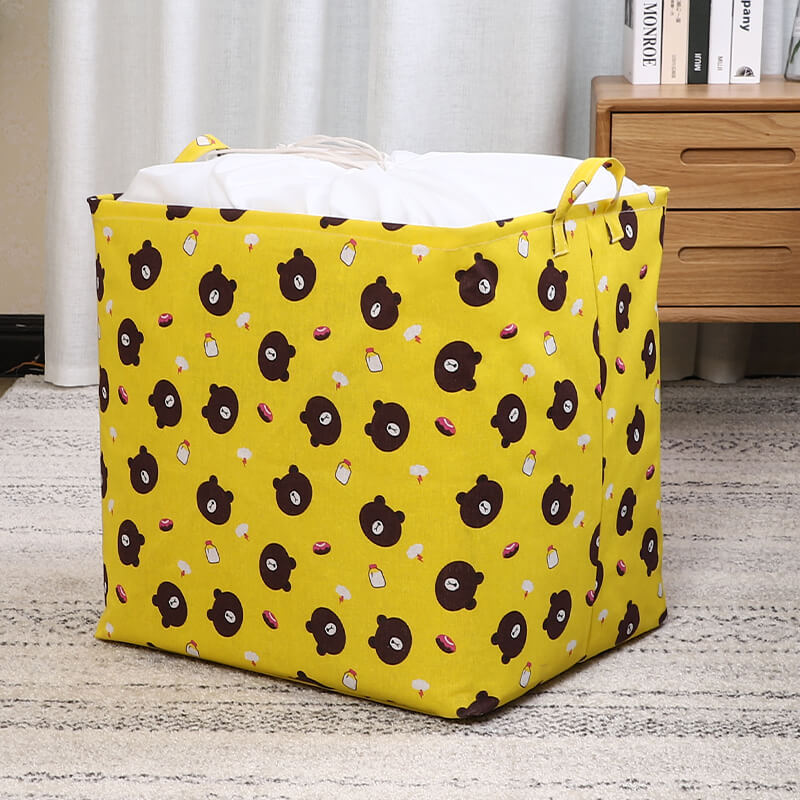 Fabric Household Clothes Storage Basket - Mubimart -  