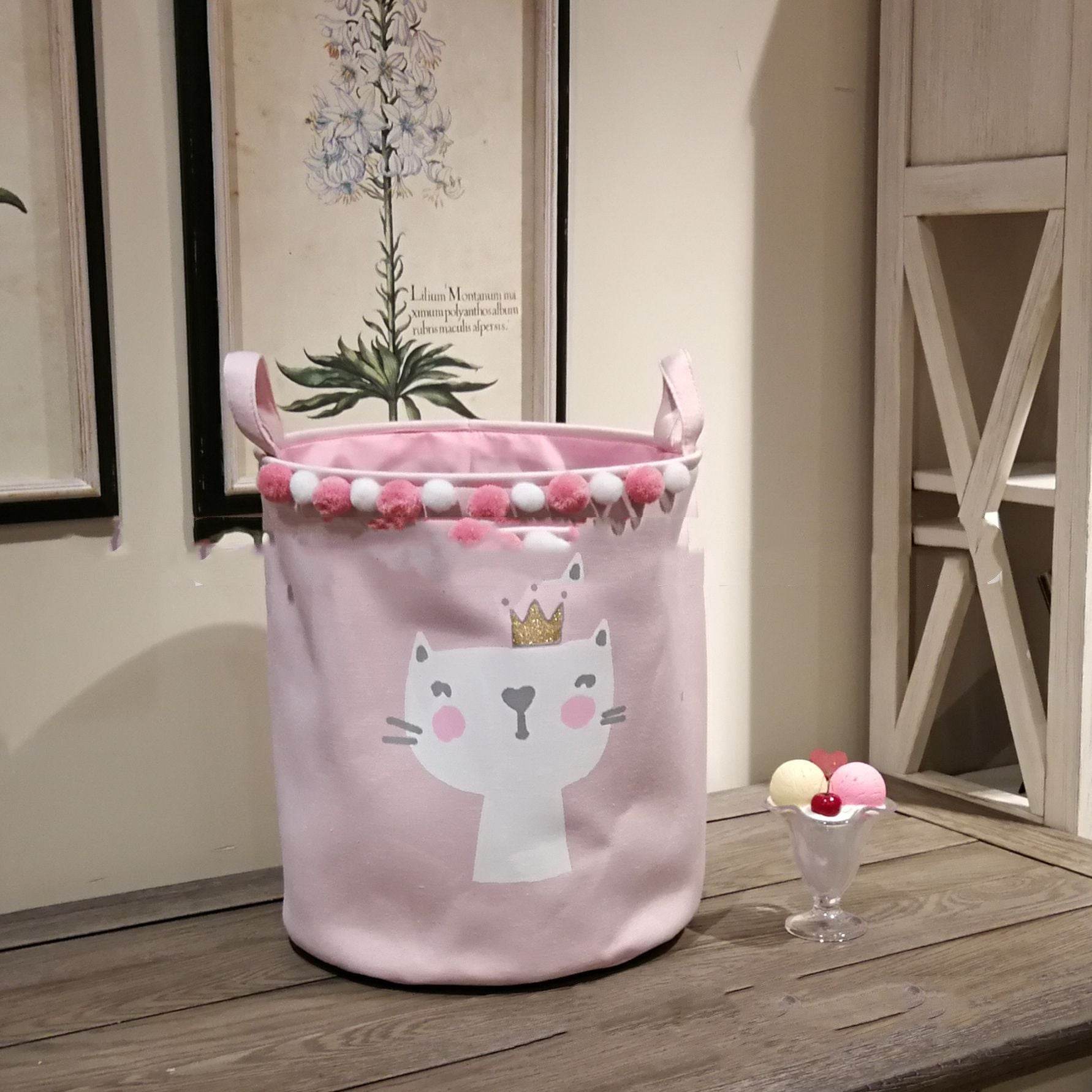Fabric Storage Bucket Laundry Basket - Mubimart