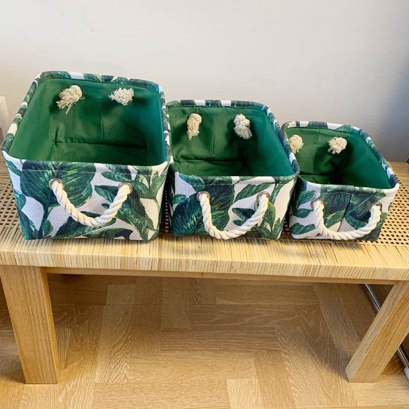 Fabric Storage Three-layer Thickened Desktop Storage Basket - Mubimart