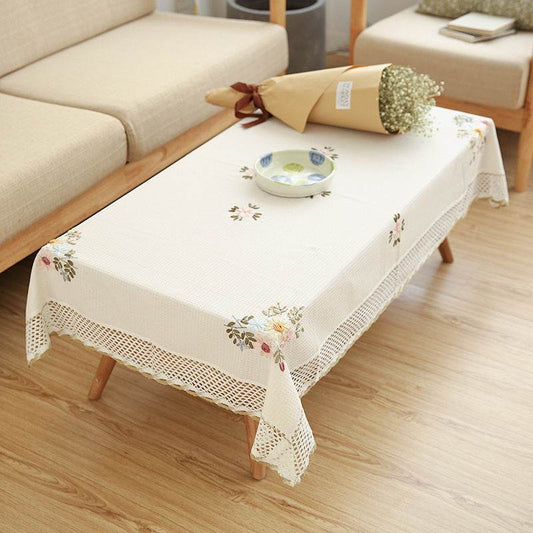 Fabric cotton floral tablecloth - Mubimart