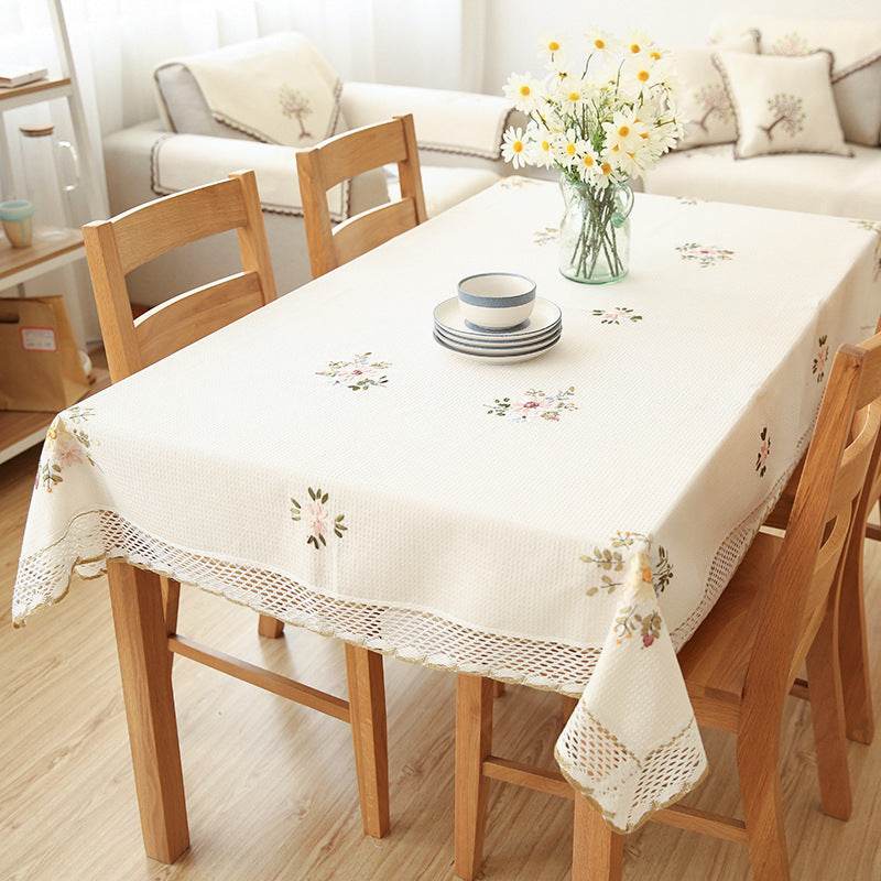Fabric cotton floral tablecloth - Mubimart