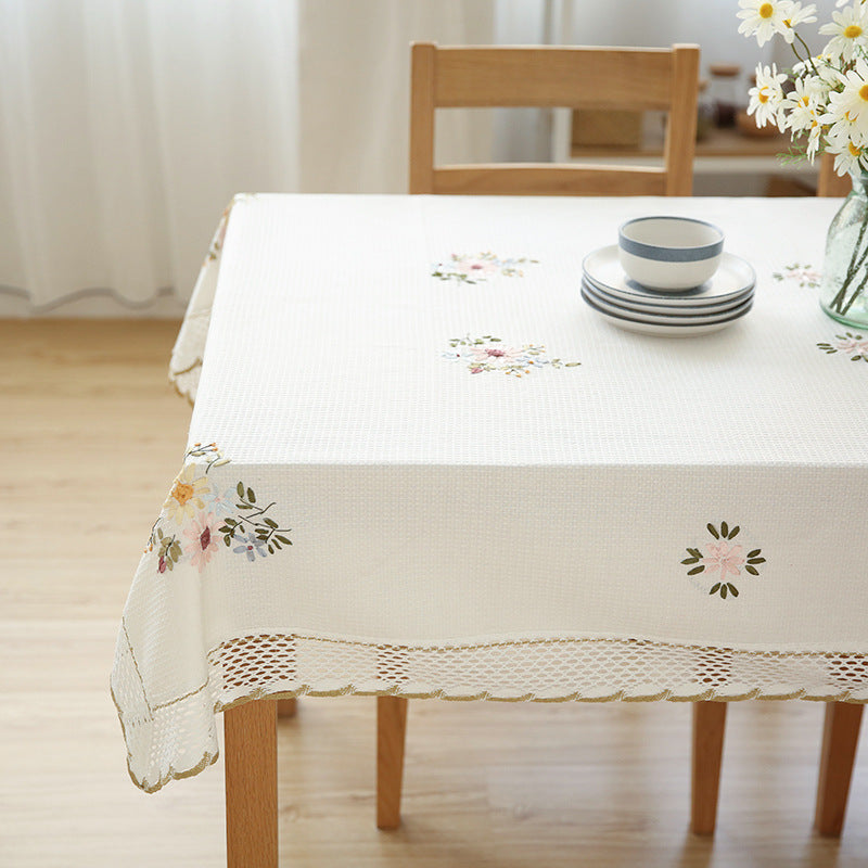 Fabric cotton floral tablecloth - Mubimart -  