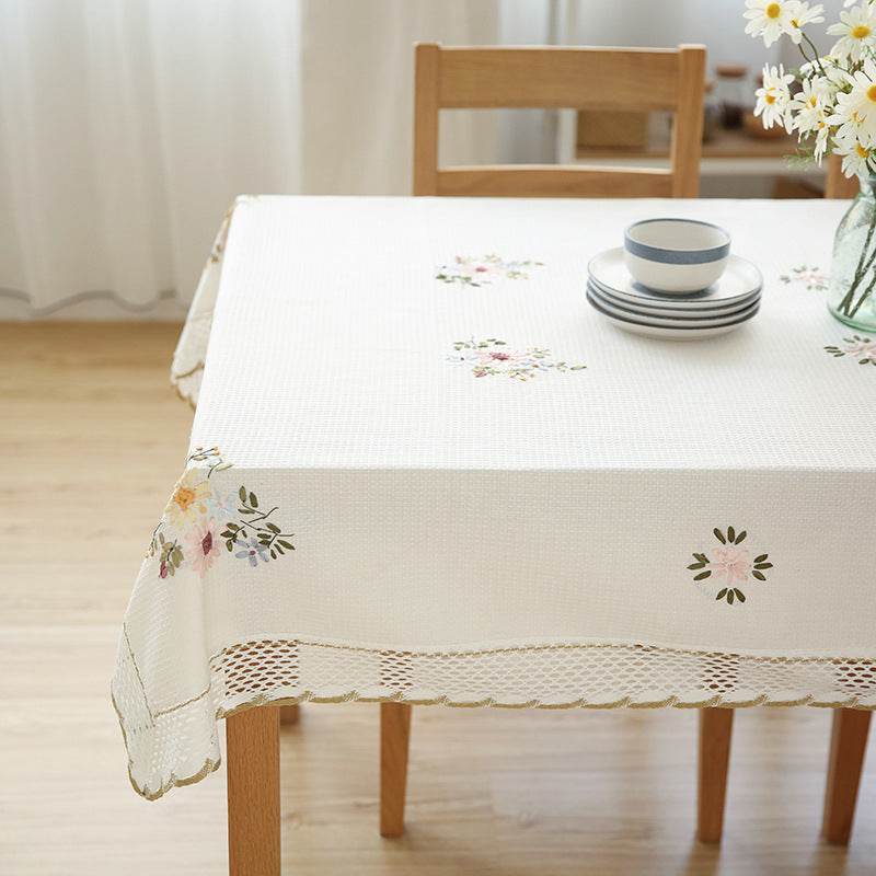 Fabric cotton floral tablecloth - Mubimart