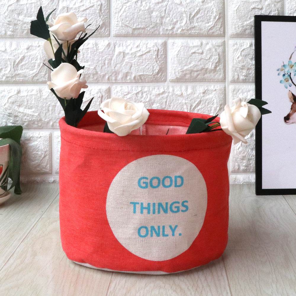 Fabric waterproof foldable storage basket - Mubimart