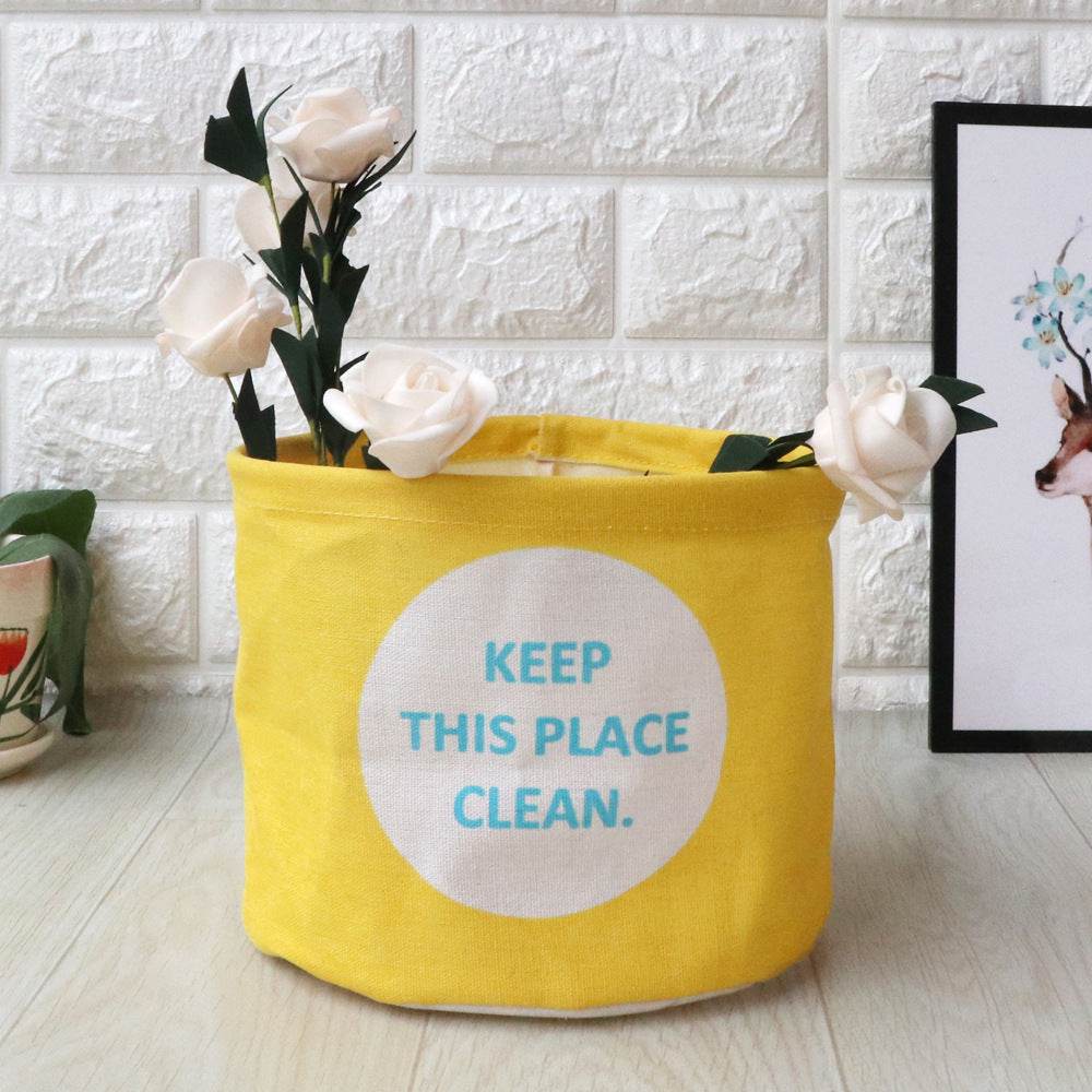 Fabric waterproof foldable storage basket - Mubimart