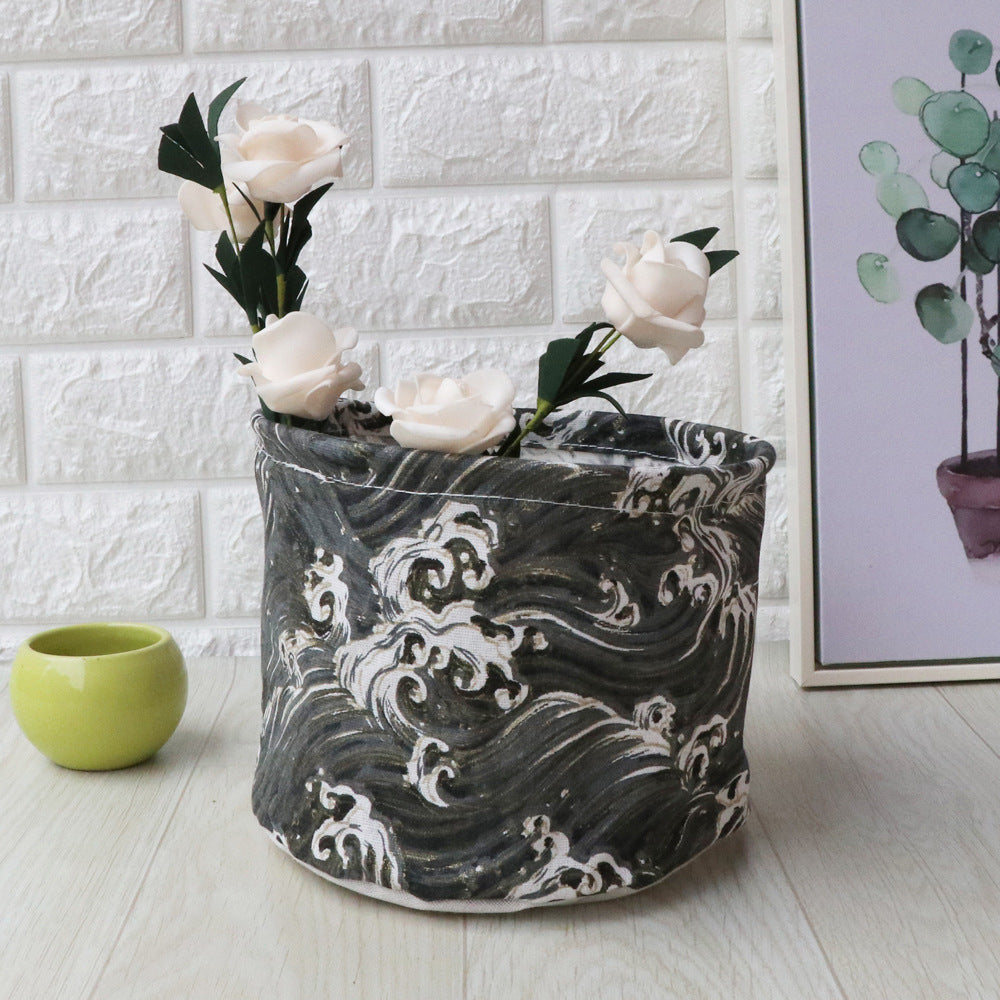 Fabric waterproof foldable storage basket - Mubimart -  