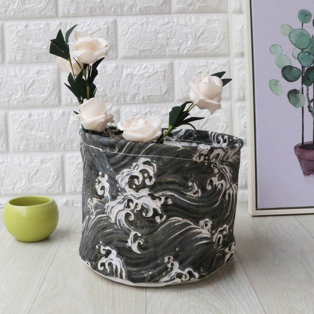 Fabric waterproof foldable storage basket - Mubimart