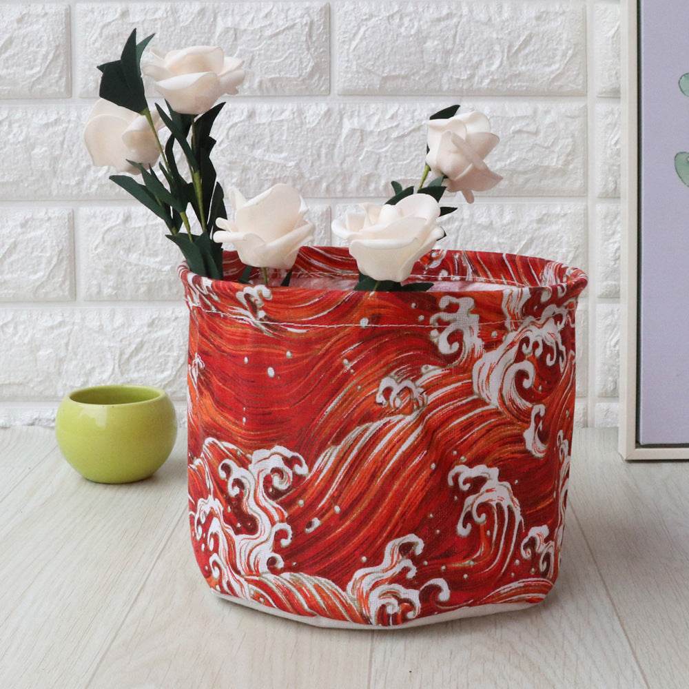 Fabric waterproof foldable storage basket - Mubimart