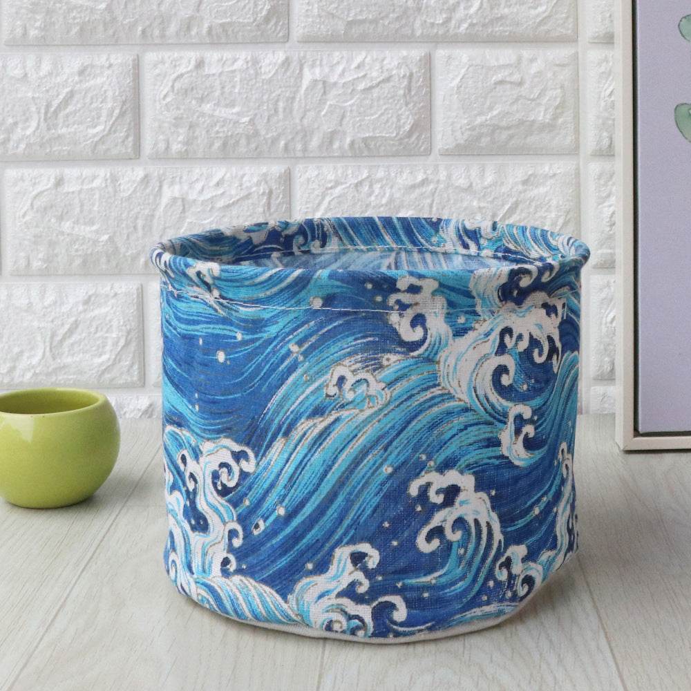 Fabric waterproof foldable storage basket - Mubimart