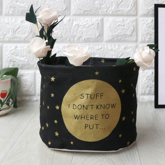 Fabric waterproof foldable storage basket - Mubimart