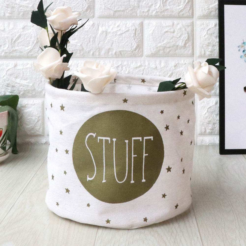 Fabric waterproof foldable storage basket - Mubimart