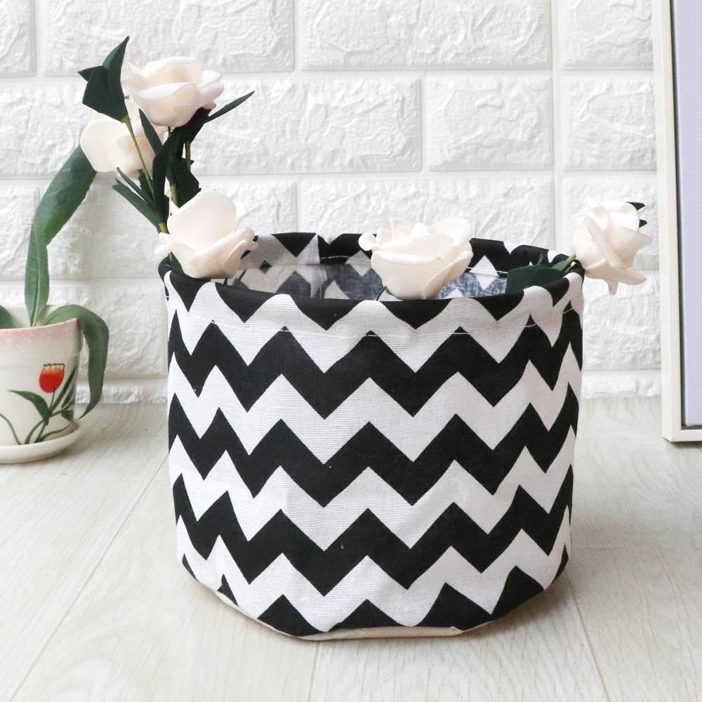 Fabric waterproof foldable storage basket - Mubimart