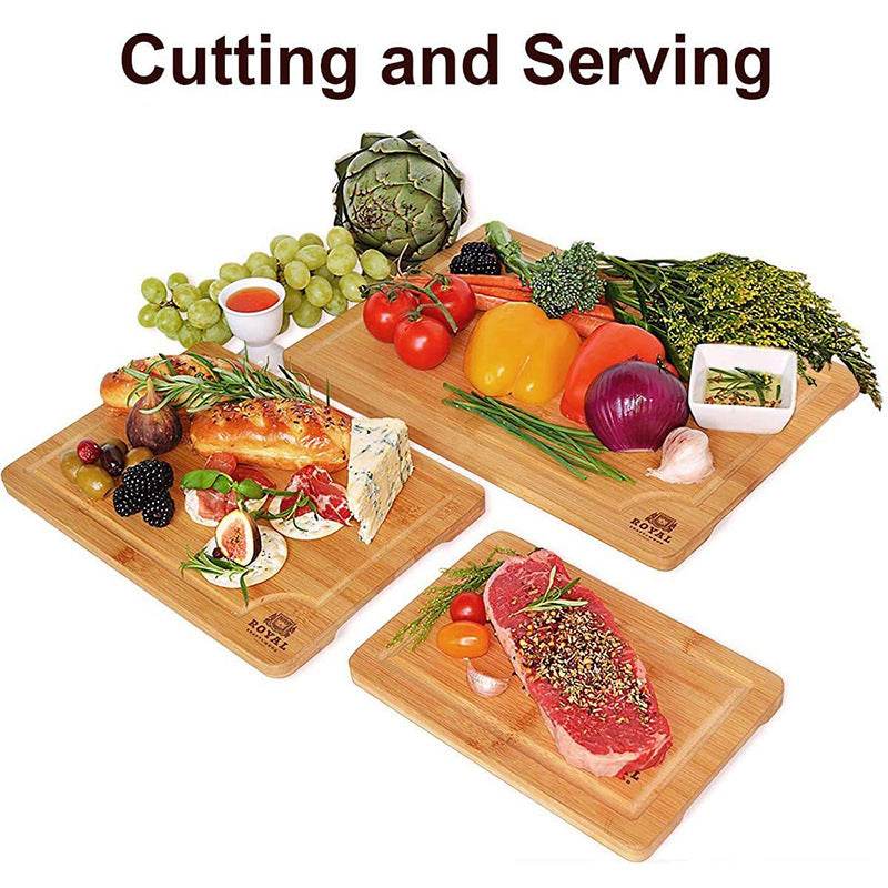 Factory Direct Supply Of Bamboo And Wood Cutting Board Three-Piece Set Of Spot Cutting Board Foreign Trade Cutting Board - Mubimart