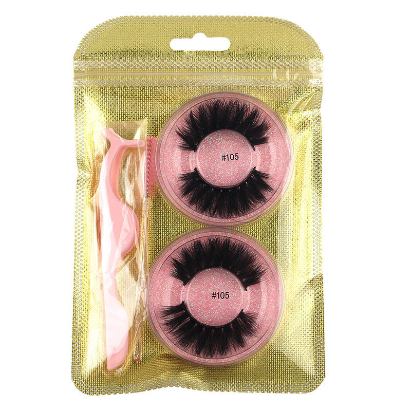 False Eyelashes Mink Hair Natural Bushy Round Set Beauty Tools - Mubimart -  