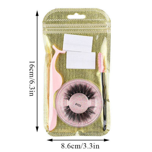 False Eyelashes Mink Hair Natural Bushy Round Set Beauty Tools - Mubimart