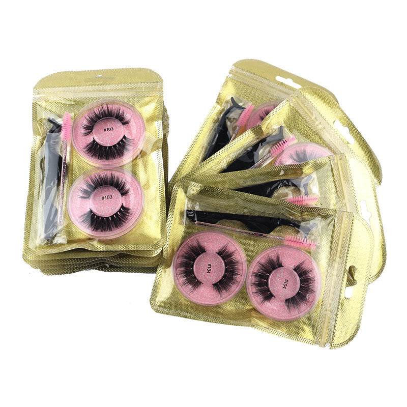 False Eyelashes Mink Hair Natural Bushy Round Set Beauty Tools - Mubimart