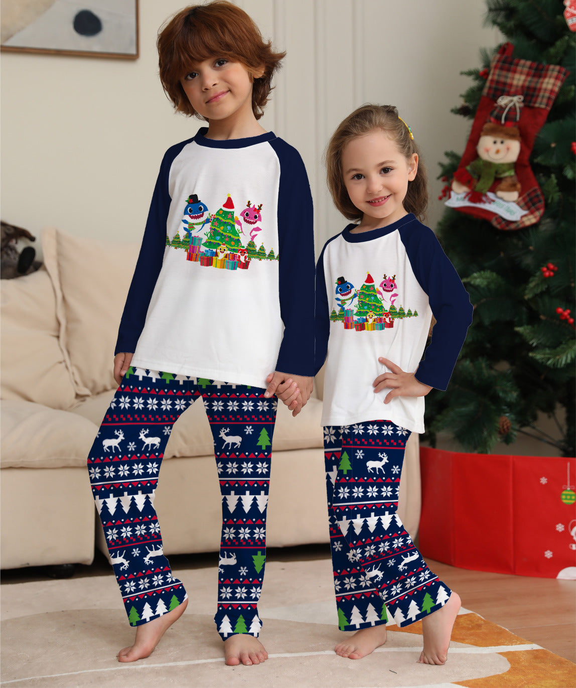 Family Matching Christmas Pajamas Set Xmas Long Sleeve Sleepwear Nightwear For Couples Kids Baby - Mubimart -  