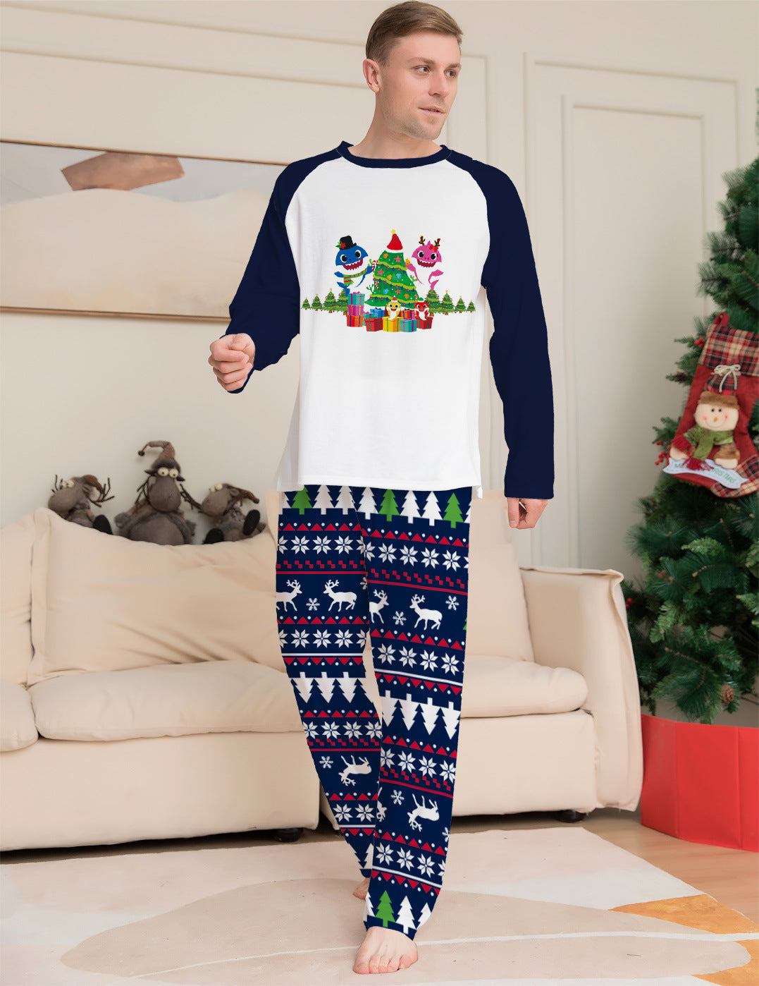 Family Matching Christmas Pajamas Set Xmas Long Sleeve Sleepwear Nightwear For Couples Kids Baby - Mubimart -  