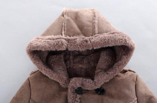 Fashion Boys' Suede Padded Trench Coat - Mubimart