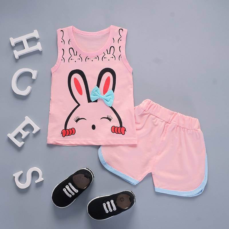 Fashion Cute Child Baby Girl Short Sleeve Suit - Mubimart