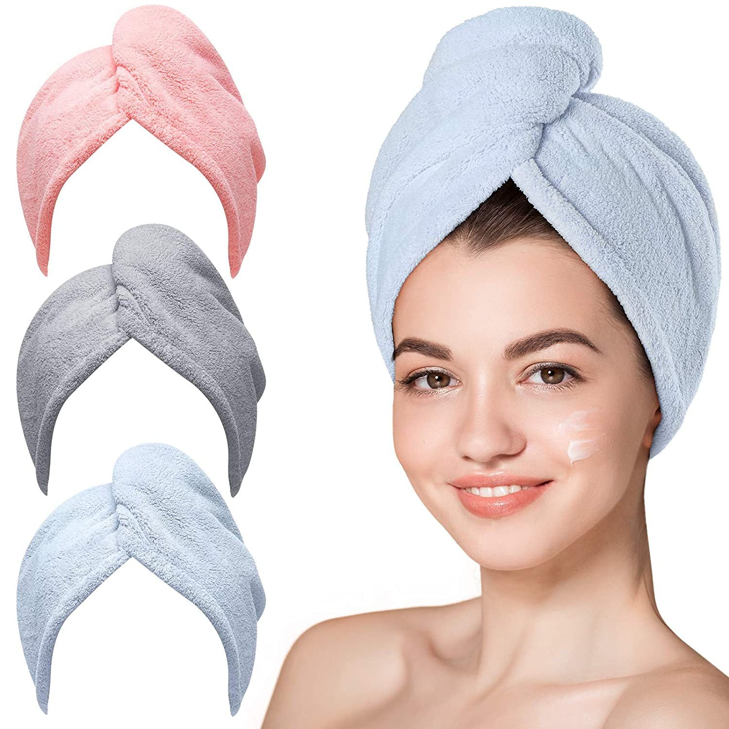 Fashion Hair Drying Towel Shower Cap - Mubimart -  