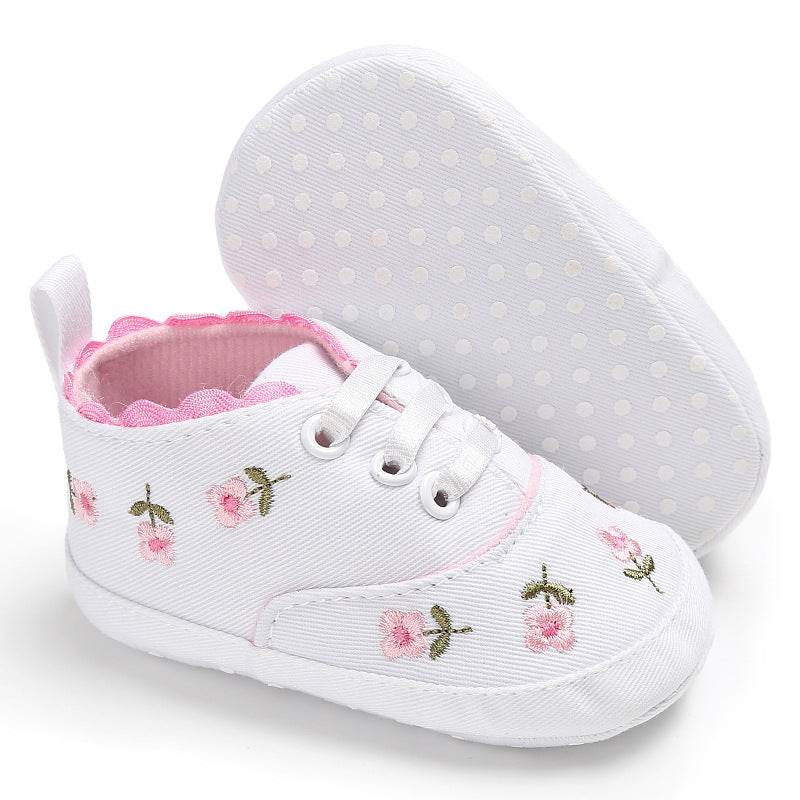 Fashion Infant Tollder Embroidery Canvas Shoes Baby Boys Girls Sneaker Prewalker 0-18M - Mubimart