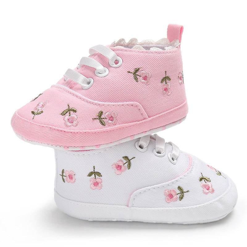 Fashion Infant Tollder Embroidery Canvas Shoes Baby Boys Girls Sneaker Prewalker 0-18M - Mubimart