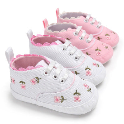 Fashion Infant Tollder Embroidery Canvas  Shoes Baby Boys Girls Sneaker Prewalker 0-18M - Mubimart - Baby Shoes 