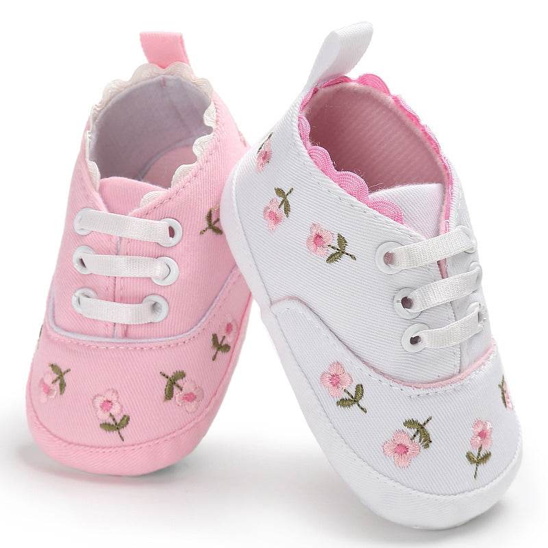 Fashion Infant Tollder Embroidery Canvas Shoes Baby Boys Girls Sneaker Prewalker 0-18M - Mubimart