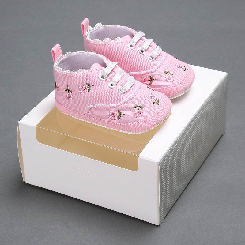 Fashion Infant Tollder Embroidery Canvas Shoes Baby Boys Girls Sneaker Prewalker 0-18M - Mubimart