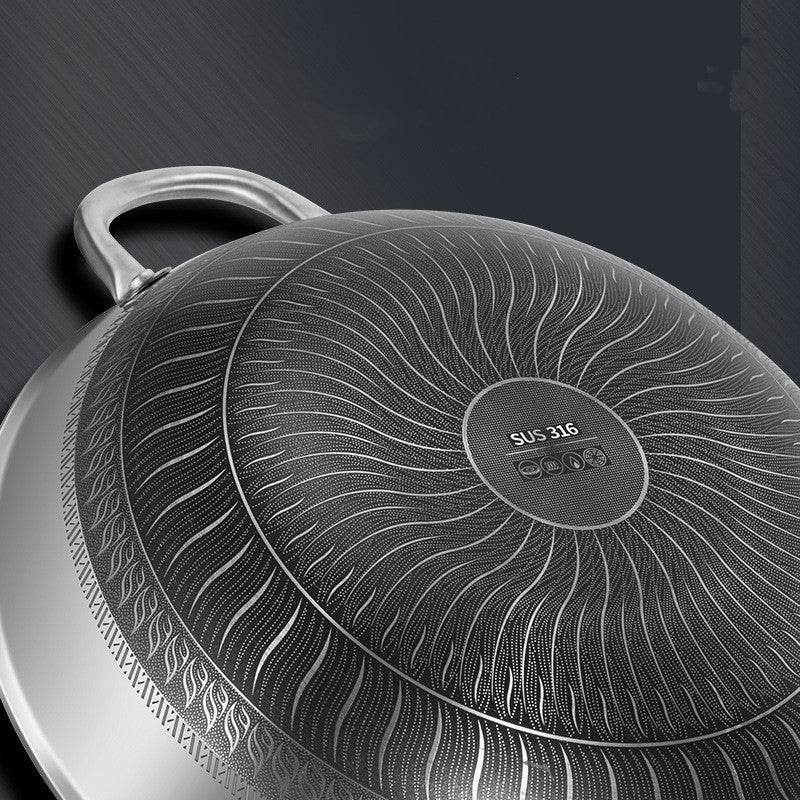 Fashion Personality Stainless Steel Frying Pan Three Layers - Mubimart