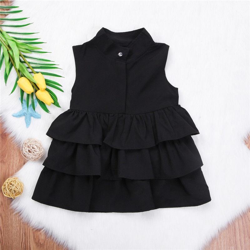 Fashion Simple Solid Color Sleeveless Small And Medium Girl Dress - Mubimart -  