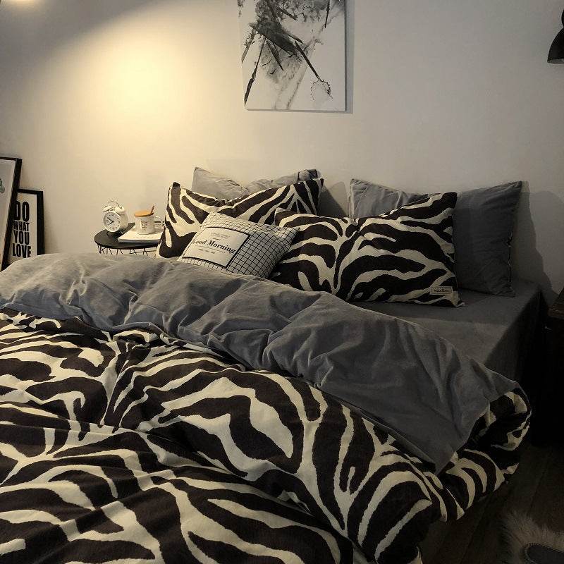 Fashion Student Sheet Set Blanket Cover Bedding 4-piece Set - Mubimart