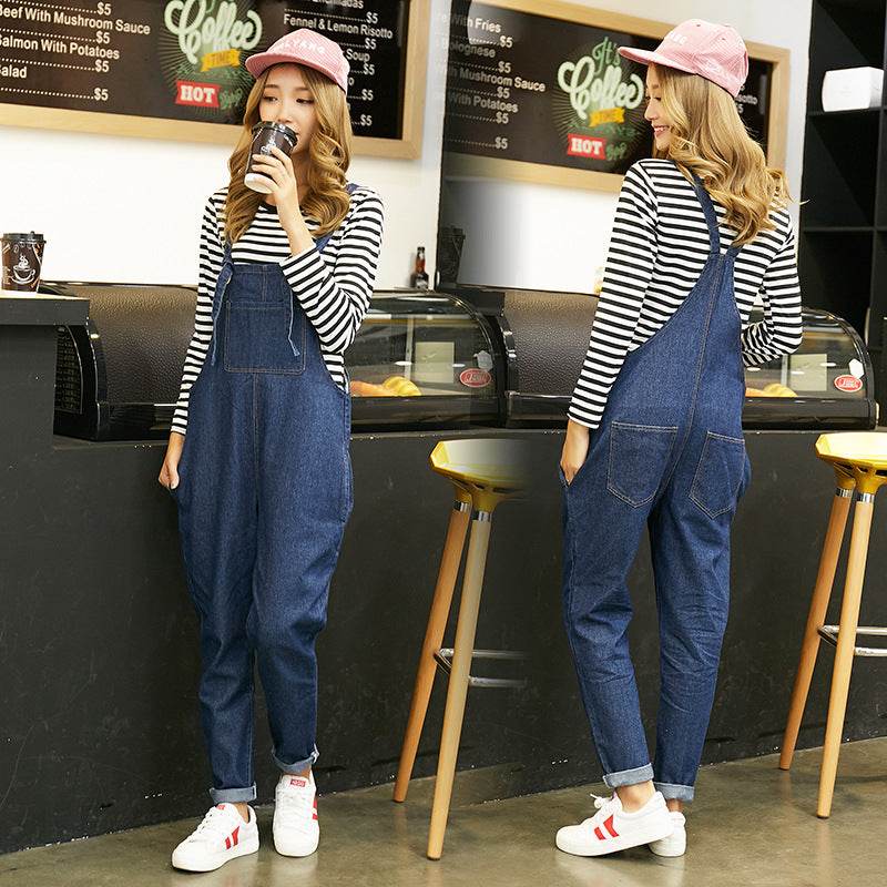 Fashion mother and daughter jeans with straps - Mubimart