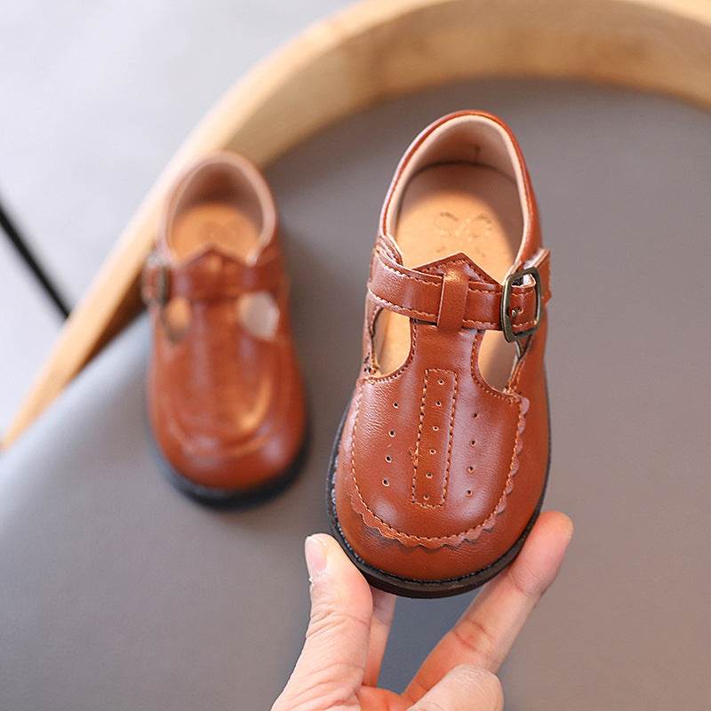 Fashionable Breathable Leather Shoes For Boys And Girls - Mubimart