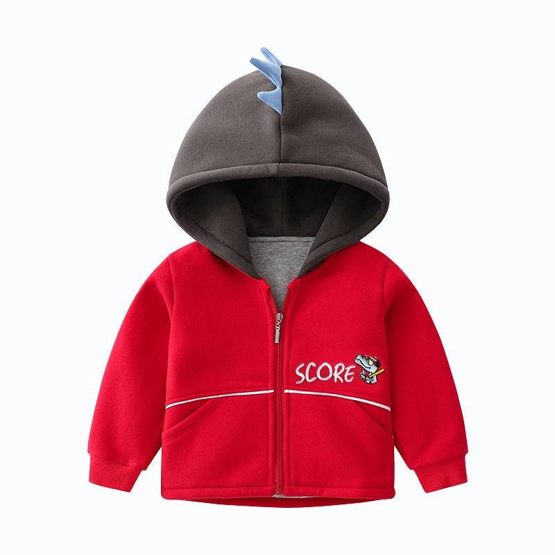 Fashionable Kids Warm Thick Hooded Jacket - Mubimart -  