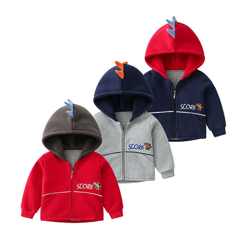 Fashionable Kids Warm Thick Hooded Jacket - Mubimart -  