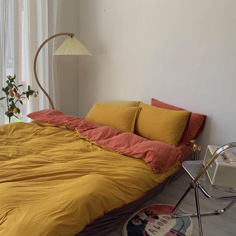 Fashionable Simple Hit Pigment Color Bed Sheet Bed Sheet - Mubimart