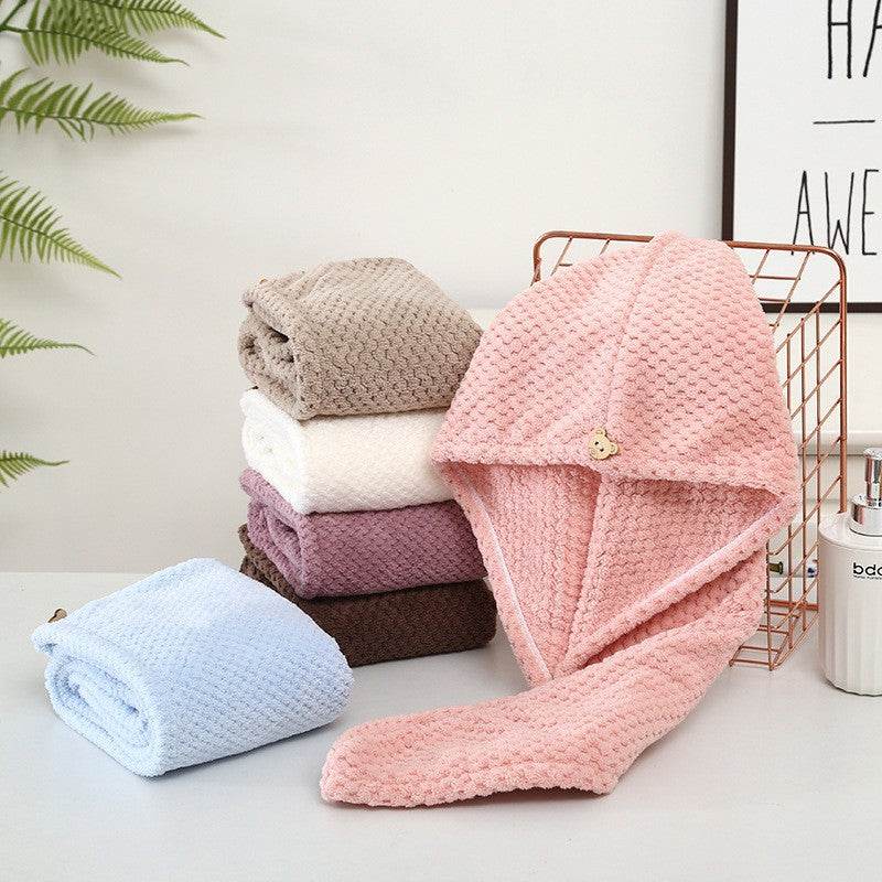 Fast Absorption Hair Drying Turban Hat Towel - Mubimart