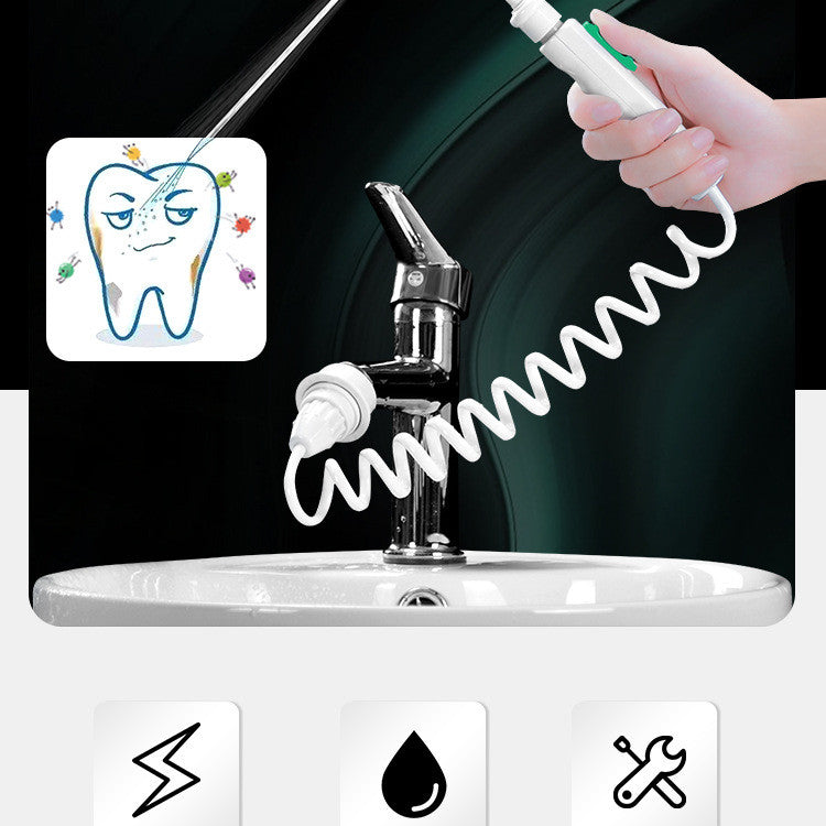 Faucet Irrigator 6 Jet Nozzles Portable Teeth Irrigators Water Jet Water Flosser Teeth Cleaning Tool - Mubimart -  