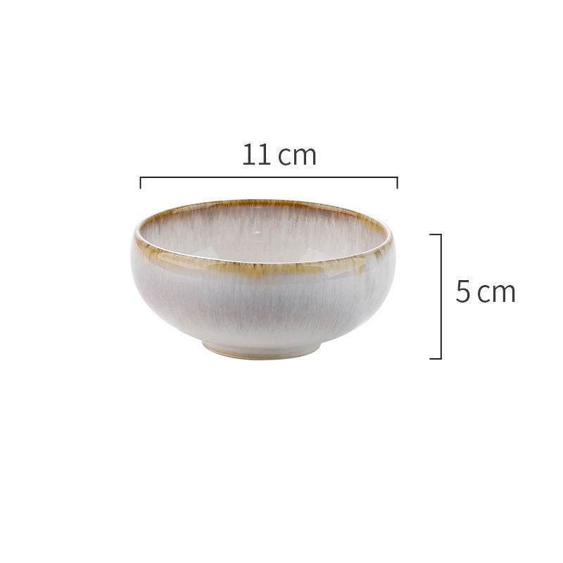 Featured ceramic bowl rice bowl household drum-shaped soup bowl - Mubimart