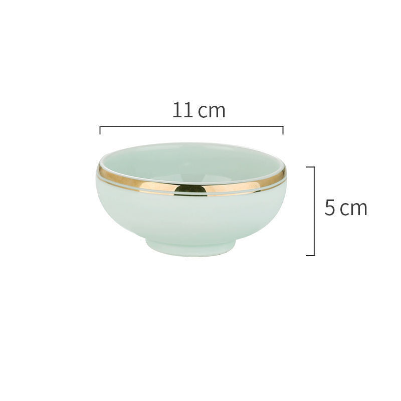 Featured ceramic bowl rice bowl household drum-shaped soup bowl - Mubimart -  