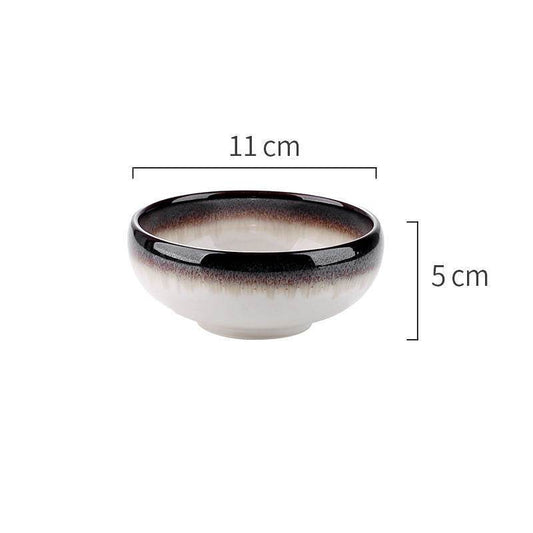 Featured ceramic bowl rice bowl household drum-shaped soup bowl - Mubimart